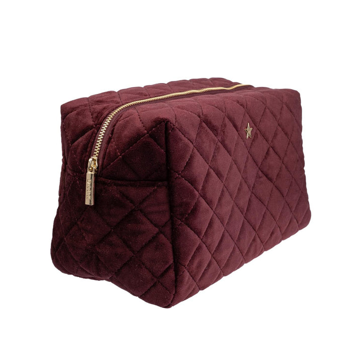 Velvet Square Quilted Make-Up Pouch Large