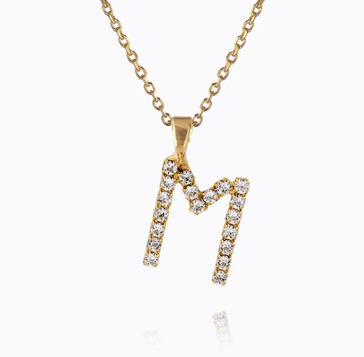 Mini Letter Necklace Gold Letter M