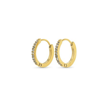 Nilea Crystal Hoop Earrings Stainless Steel