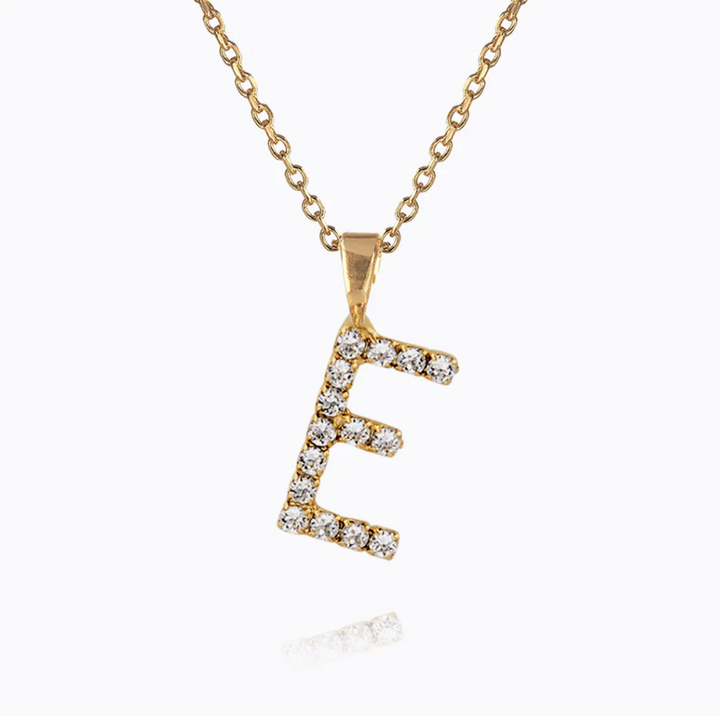 Mini Letter Necklace Gold Letter E