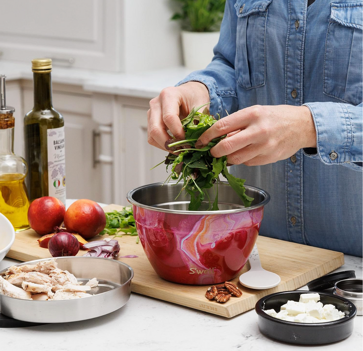 Rose Agate Salad Bowl Kit 64oz