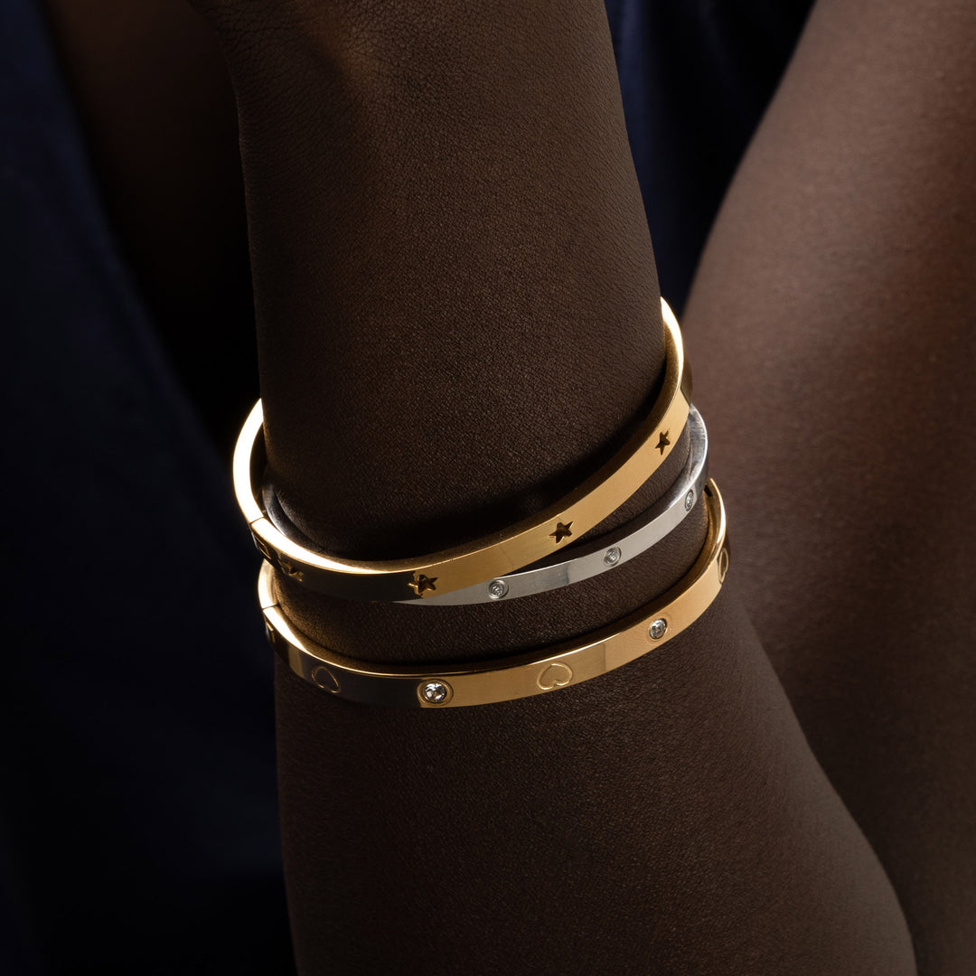 Fiona Crystal Bangle Bracelet Stainless Steel
