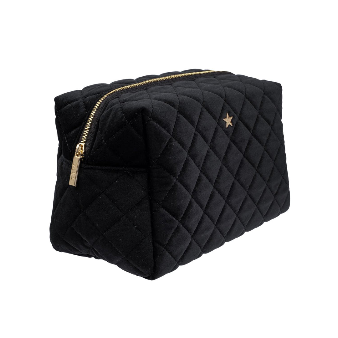 Velvet Square Quilted Make-Up Pouch Large