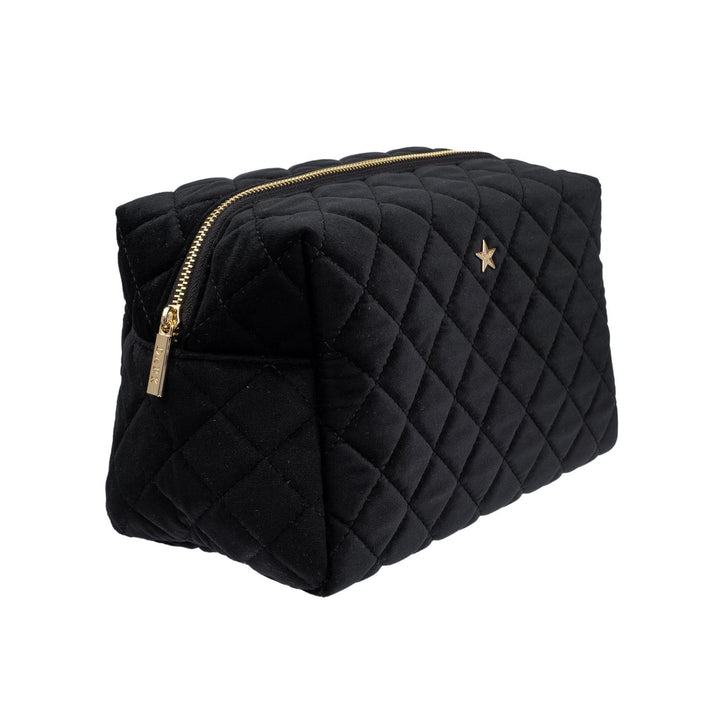 Velvet Square Quilted Make-Up Pouch Large