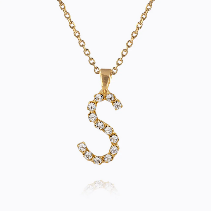 Mini Letter Necklace Gold Letter S