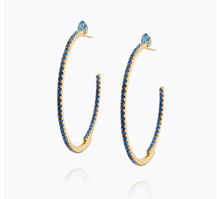 Crystal Loop Earrings Gold