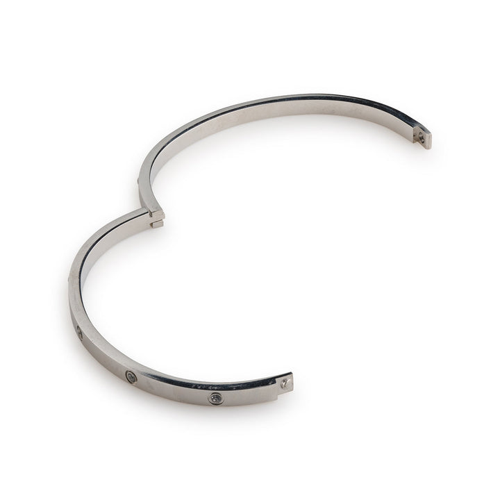 Fiona Crystal Bangle Bracelet Stainless Steel Silver