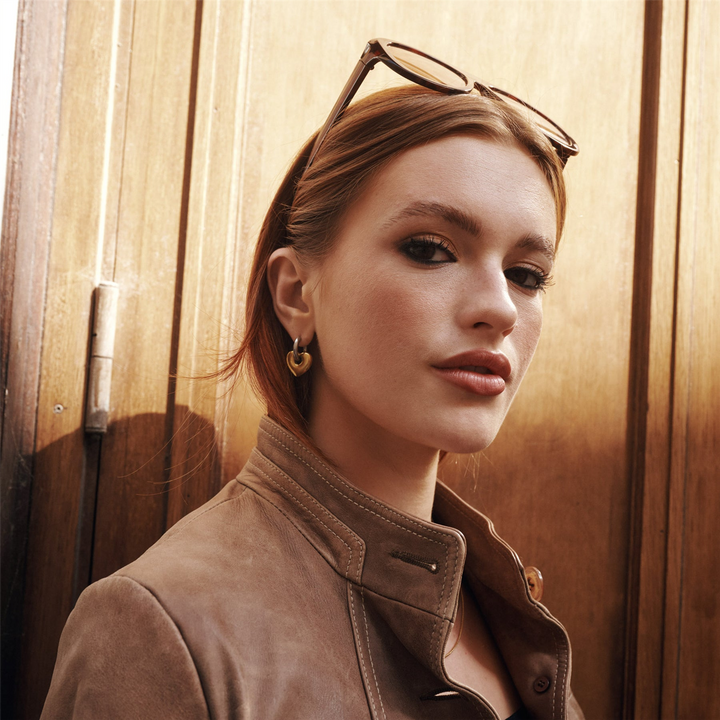 Sadie Heart Hoop Earrings Stainless Steel