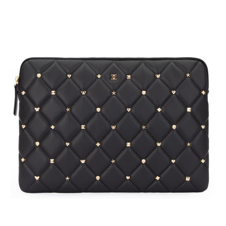 Leather Quilted Mac Cover w/Sign Studs