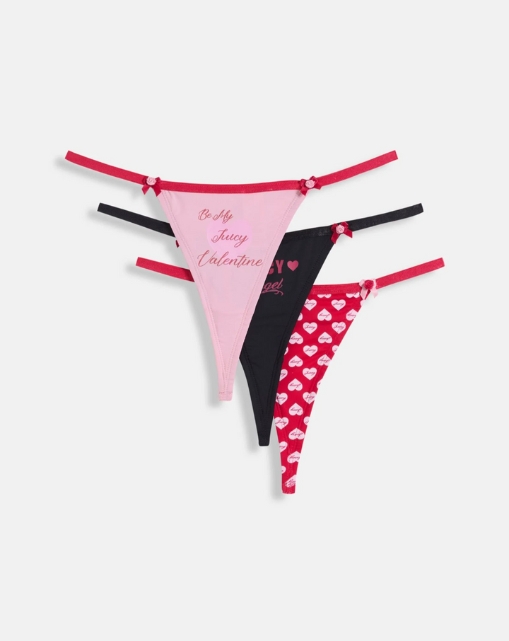 Be My Juicy Valetine Thong 3 Pack