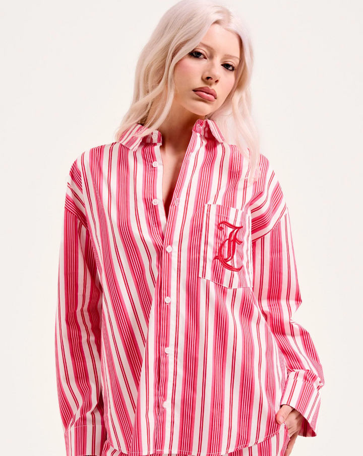 Oversized Cotton Stripe Sleep Shirt