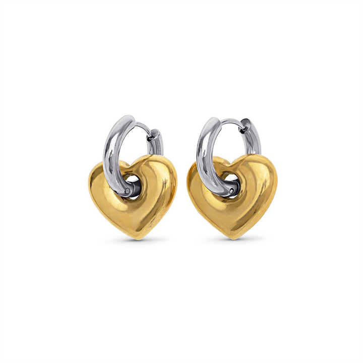 Sadie Heart Hoop Earrings Stainless Steel
