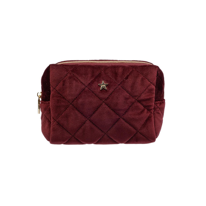 Velvet Square Quilted Make-Up Pouch Small