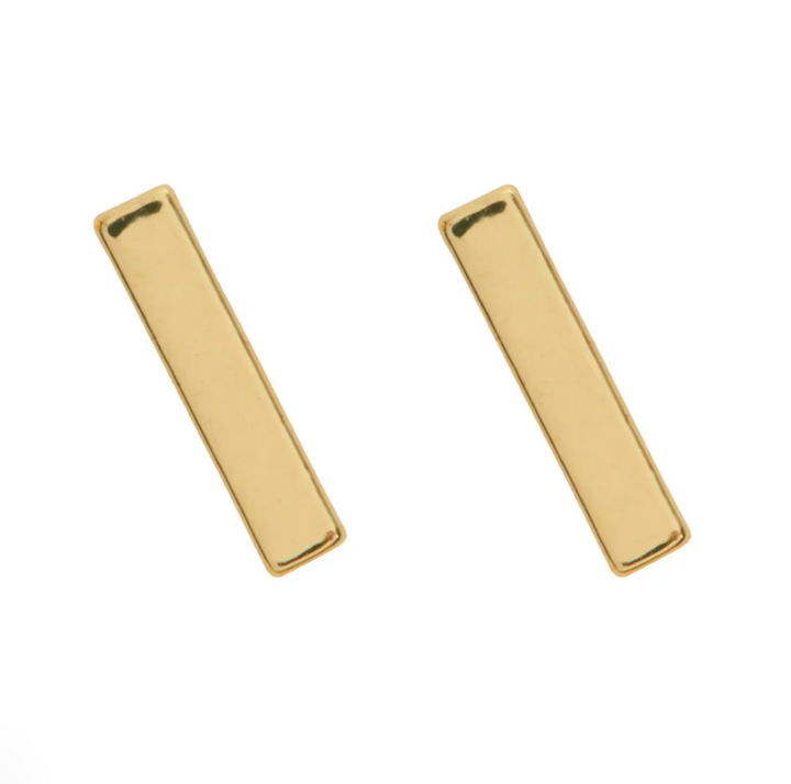 Loa Small Bar Stud Earrings Gold