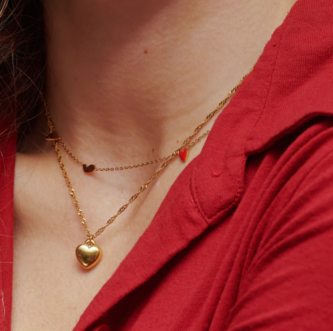 Julie Classic Heart Dangling Necklace Stainless