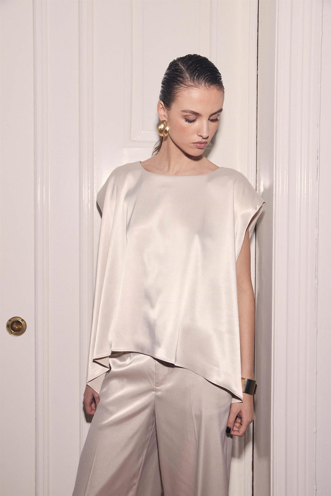 Poise Satin Cape Top
