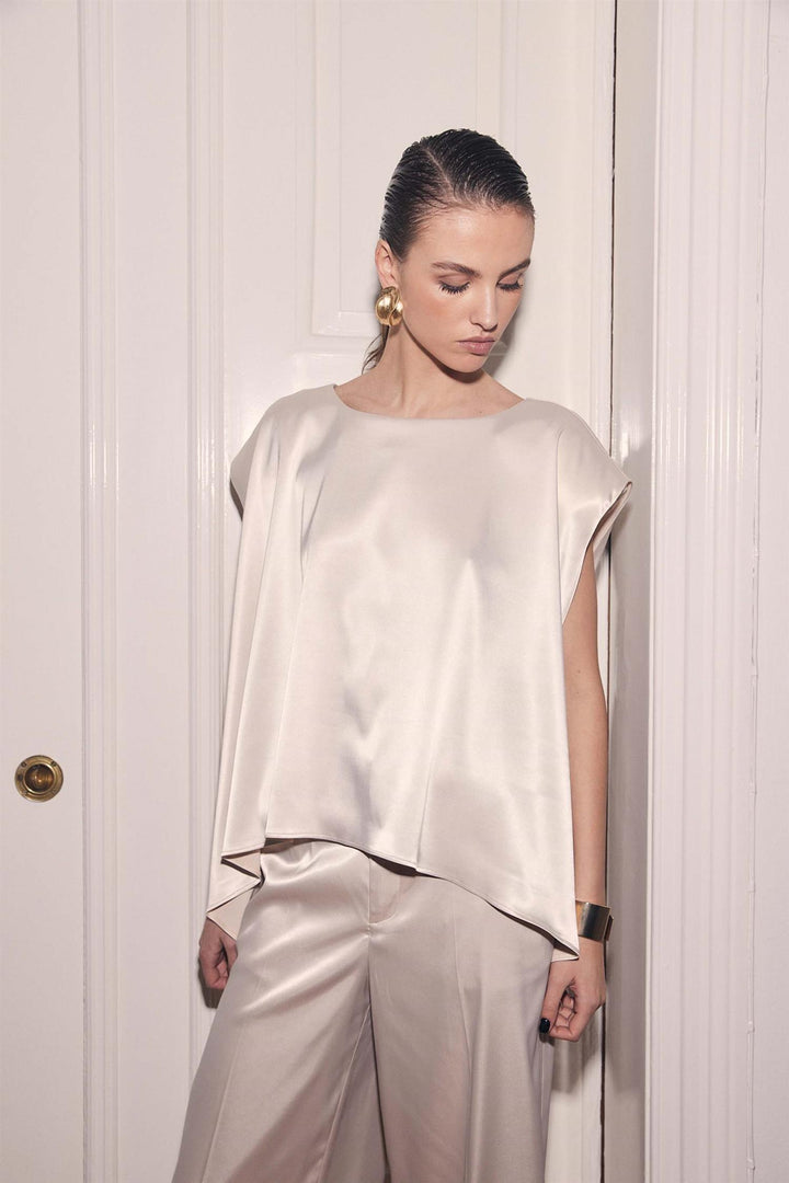 Poise Satin Cape Top