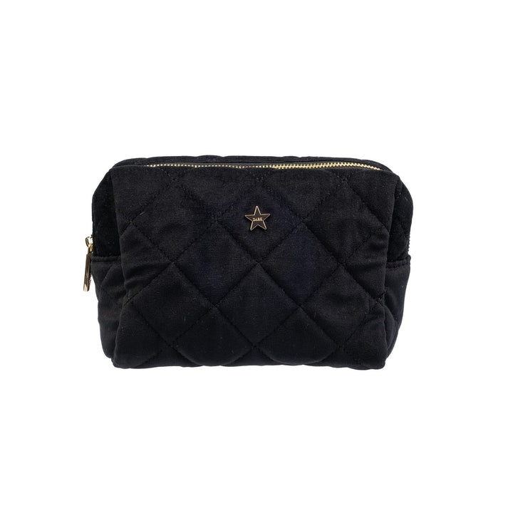 Velvet Square Quilted Make-Up Pouch Small