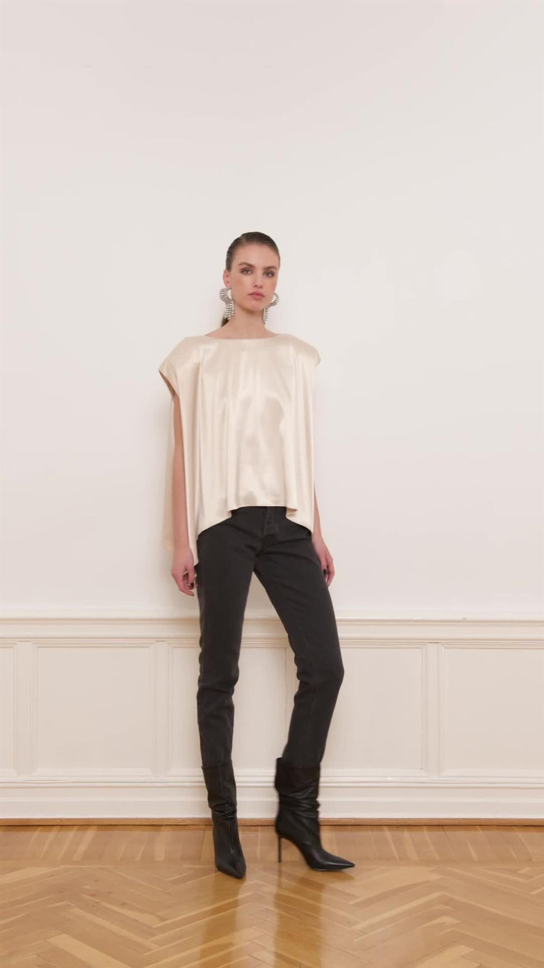 Poise Satin Cape Top