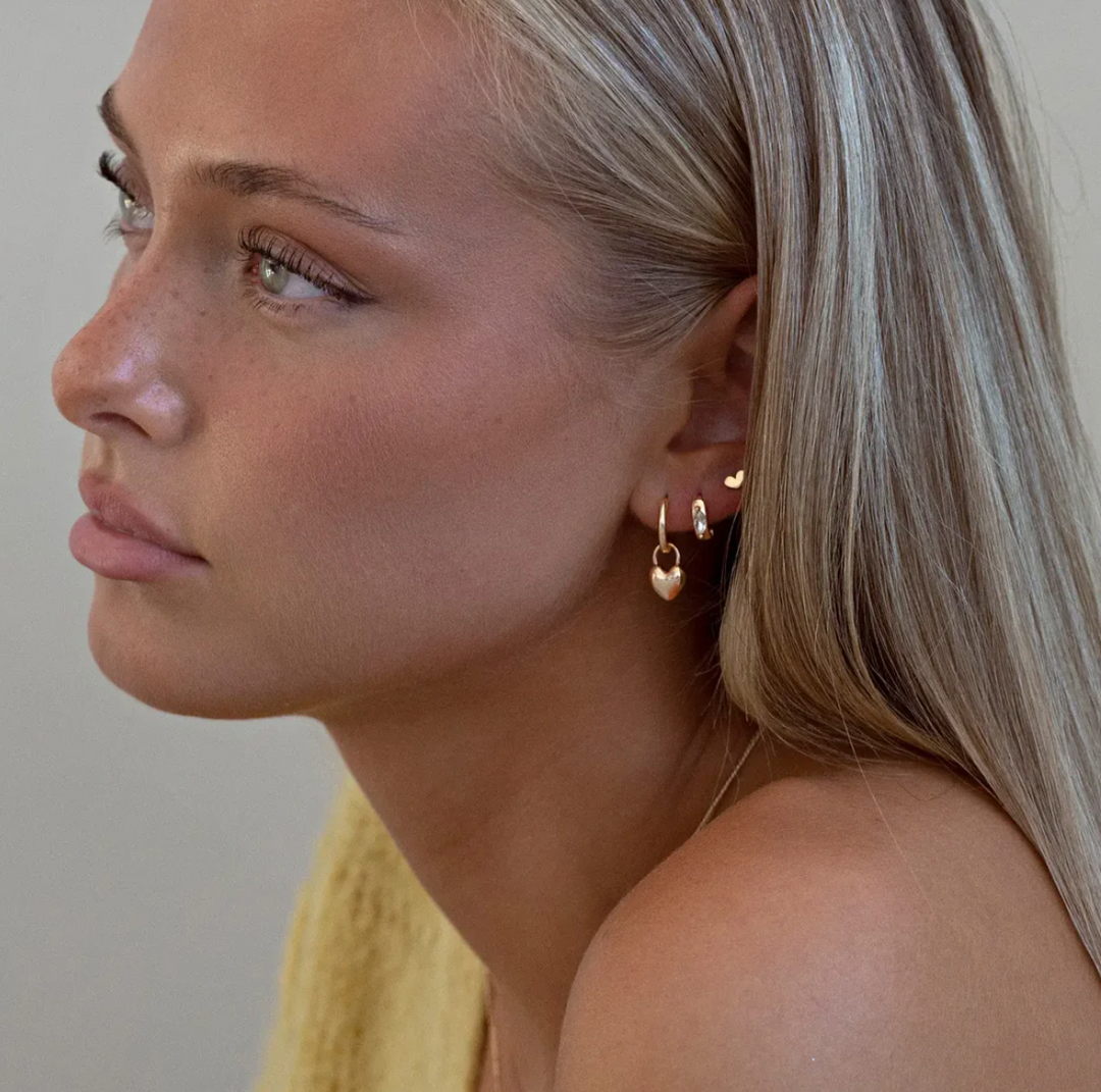 Petite Heart Stud Earring - Silver