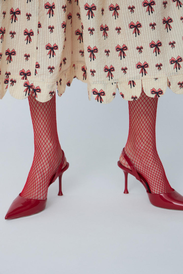 Midi Dress with allover Bow Print